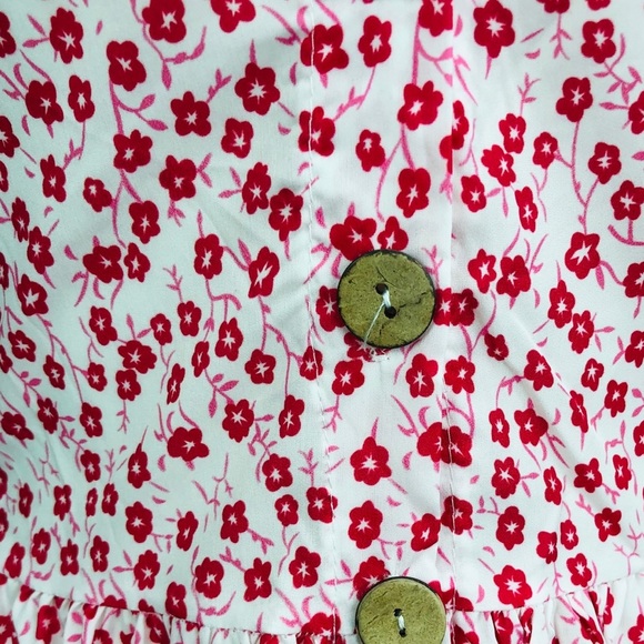 NWOT ROSE PINK DRESS W/ BROWN BUTTONS AND POCKETS - Picture 2 of 6